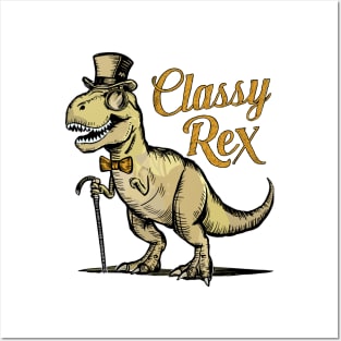 Funny Classy Rex Tyrannosaurus Rex Dinosaur Design Posters and Art